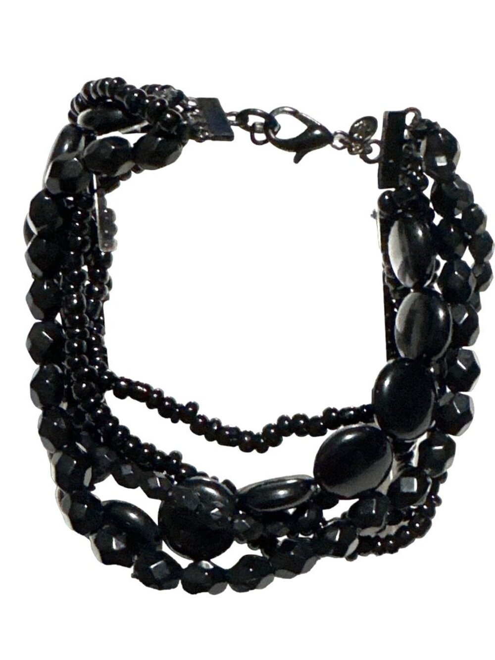 Premier Designs Black Bead Bracelet Acrylic Multi Strands